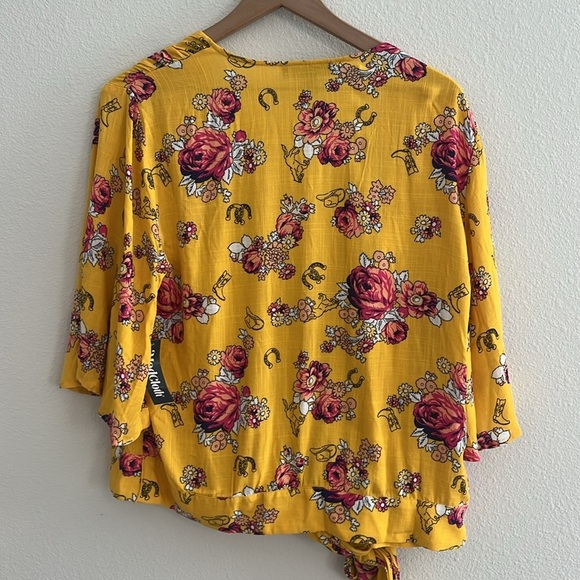 ModCloth NWT Kimono Style Surplice Wrap Top – Size XL – Floral - Picture 7 of 8